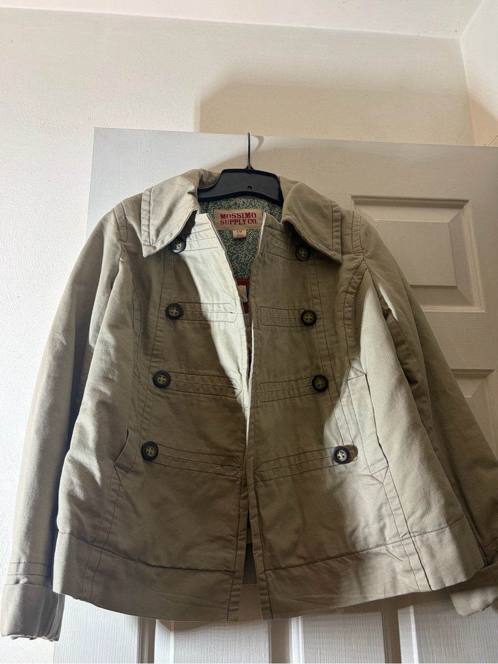 Mossimo Supply Co. Khaki Double-Breasted Peacoat